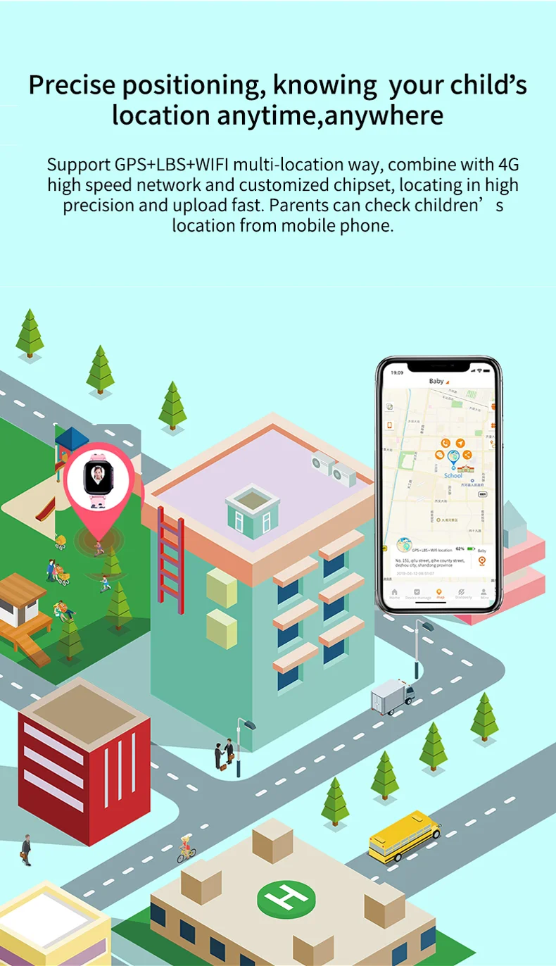 Saatler Aishi Y95 4G ​​GPS WiFi Video Arama Çocuklar Akıllı İzle Telefon Su Geçirmez Sim Konum İzleyici Çocuklar Akıllı Sesli Ses Sohbeti VS A36E