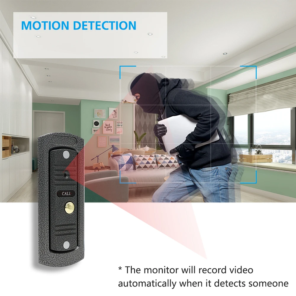 Dzwonki do drzwi Jeatone Smart Home Video Intercom do mieszkania 1200TVL wideo monitor do drzwi wsporniczych Wykrywanie ruchu elektroniczne zamki