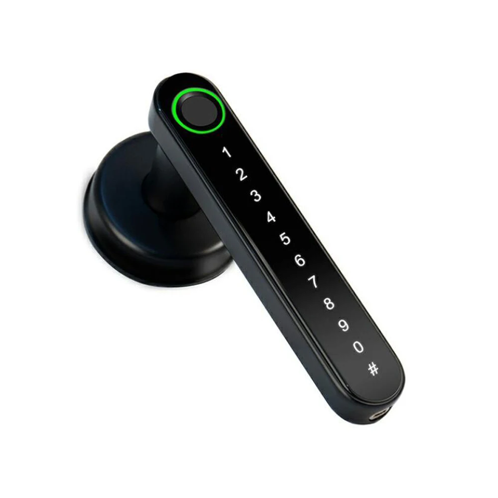 Bloquear Tuya/TTLOCK FIGHT IMPRIMENTO PORTA DE PORTA ELETRONAL Bluetooth Senha Handle Bloqueio Aplicativo Desbloquear o suporte de entrada sem chave iOS/Android