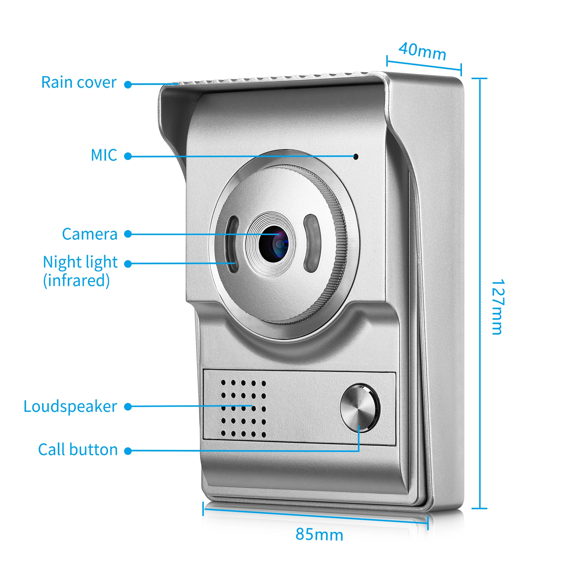 Intercom 9 '' TFT LCD PRZEWODNE DORED PONIEDZIAŁU SYSTEM DOCZESU DOCZEŃSTWA WEWNĘTRZNEJ 700TVL Wodoodporny aparat IR