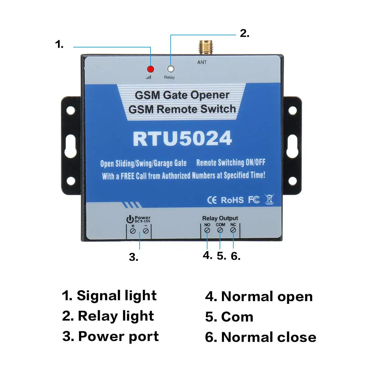 Kontroll GSM Remote Open/Smart Garage Door Control System RTU5024 Används för garageport Svängdörröppnare