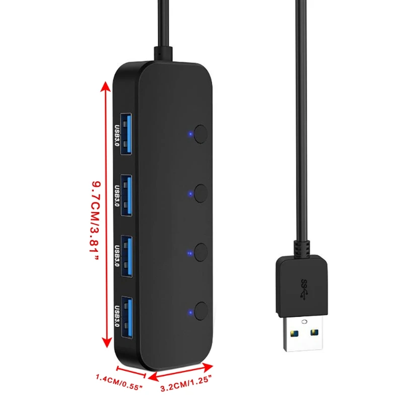 Finders Universal USB do USB 3.0 Hub z 4 osobnymi portów sterowania dla laptopa komputera Digtal Extender rozdzielacz