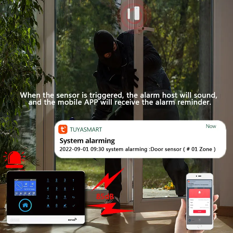 Комплекты Smart Alarm System Wi -Fi GSM TUYA Home Security System PG103 433 МГц детектора управления приложения