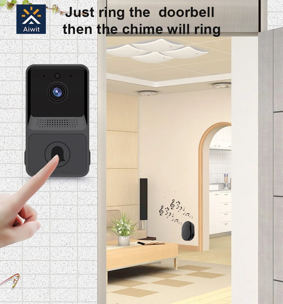 Doorbell Video Doorbell Security Door Bell HD Camera Wireless Doorbell WiFi Outdoor Night Vision Intercom Voice Change Doorbell For Home