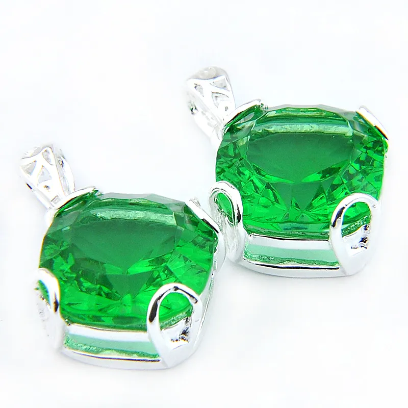 Big Amazing Vintage Green Quartz Crystal Gems 925 Sterling Silver USA Israel Wedding Engagement Hangers Weddings257u