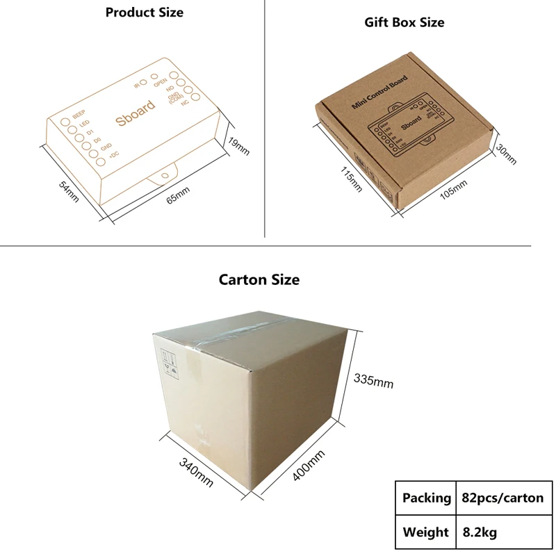 Kitler Sboard Mini Tek Kapılı Kontrolör Güvenlik Sistemi Bir Kapı Wiegand Elektrik Kilidi/Anahtar/Kart Okuyucu için Erişim Kontrol Kartı.