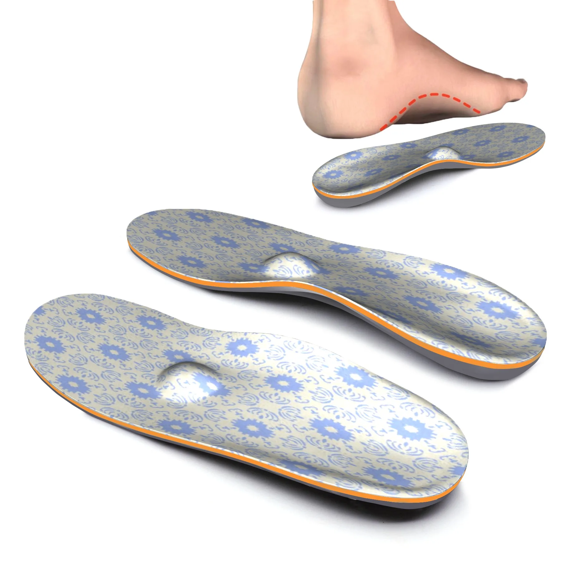Tillbehör Purple Printing Memory Foam Orthotic Arch Support Shoe Insatt Insersoles Flat Feet Pad For Men and Women Orthopedic Insole