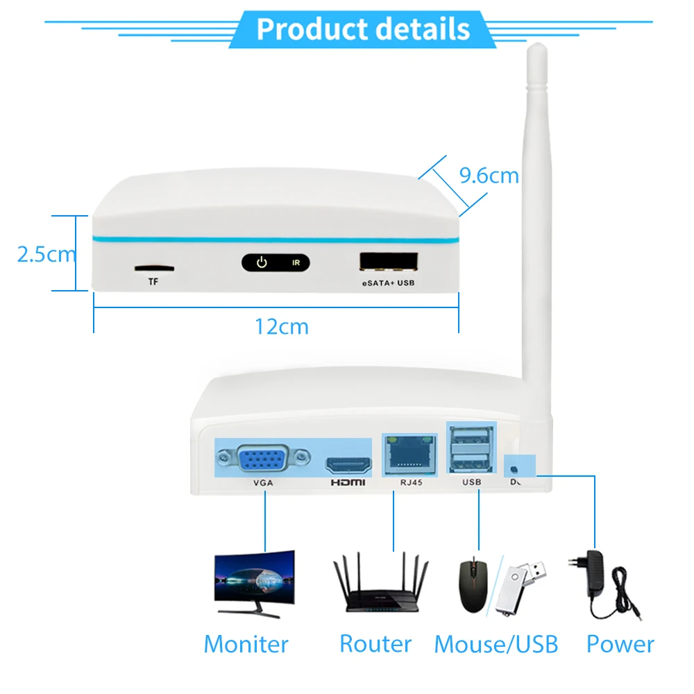 Câmeras de vigilância 8CH 8CH com WiFi 3MP Wireless Outdoor Surveillance Camera Security Protection NVR Kits de vigilância de vídeo