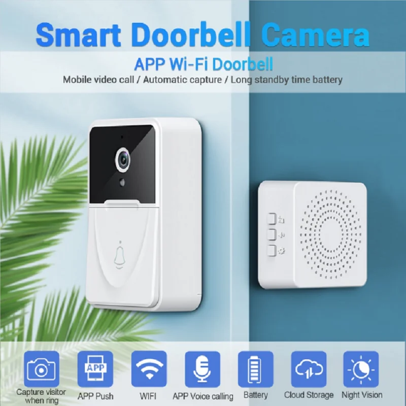 Deurbellen WiFi Smart Video Deurbell Smart Home Wireless Telefoon Deur Bell Camera Beveiliging Video Intercom HD IR Night Vision voor appartementen