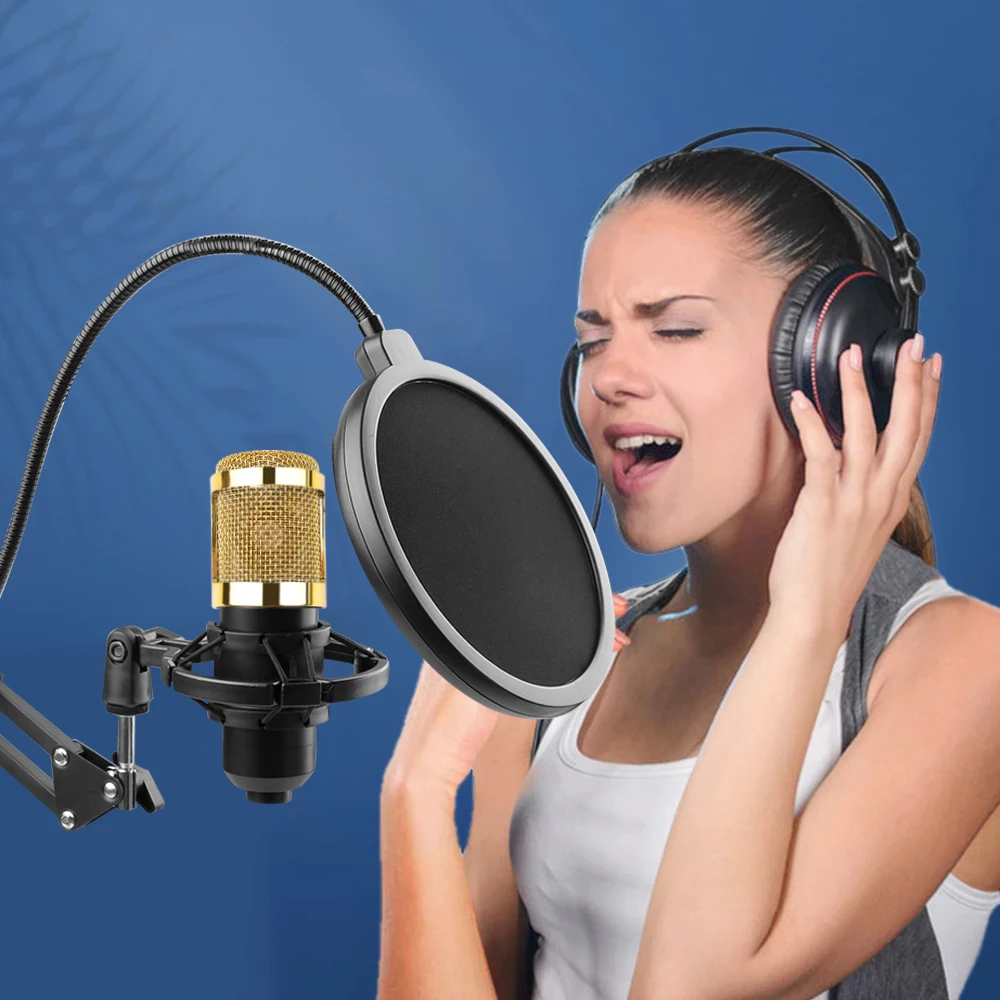 Mikrofone 2022 BM800 Condenser Mic Professional Live Broadcast -Anzug mit V8 Sound Card Hochqualität für Live -Streaming -Gesangsaufnahmen