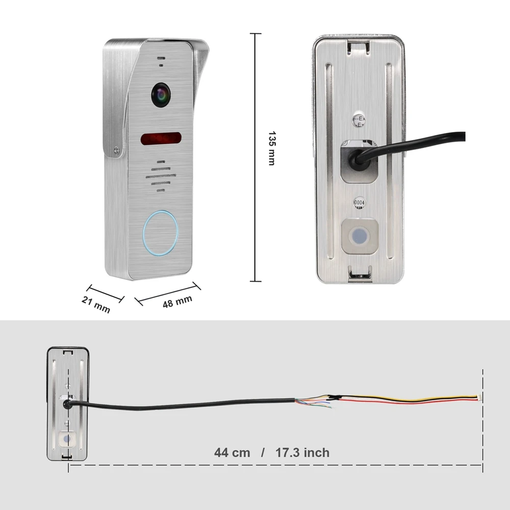 Telefono HomeFong Wired Video Doorbell intercom Outdoor Street Call Pannello di chiamata Porta Telefono 130 ° 960p 1 MP Visione notturna a infrarossi trasparente