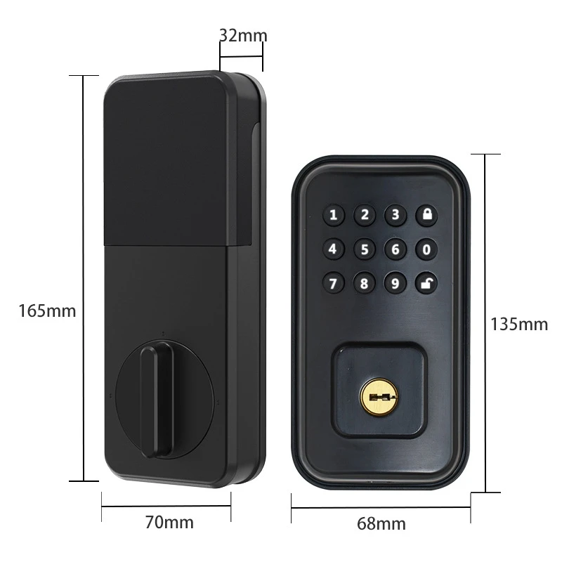 Contrôle Smart Deadbolt Lock de porte de porte Keyless Entrée Mot de passe du mot de passe tactile Clé Clé Electronic Auto Door Lock pour Home Antitheft Intelligent Lock