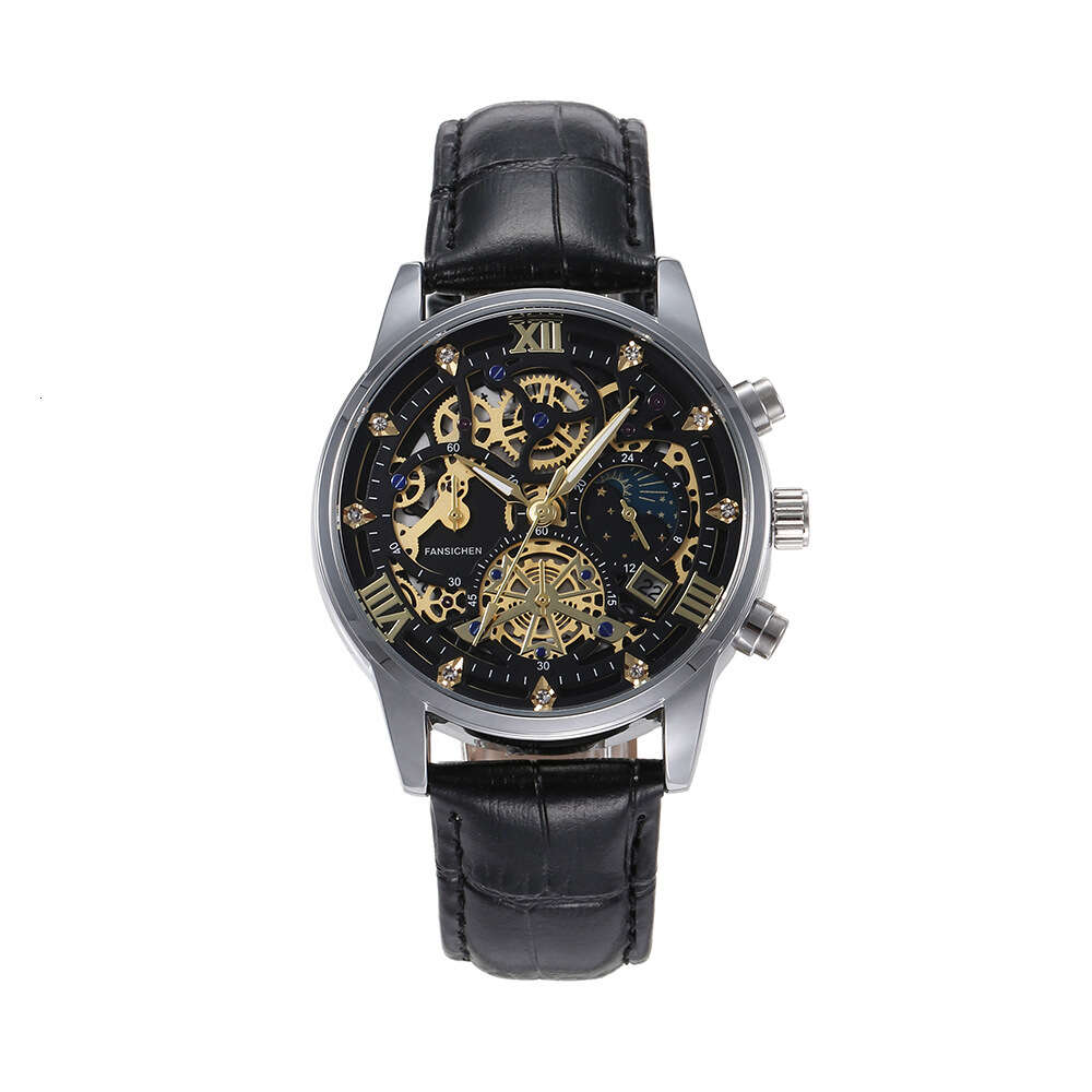 44 Fashion Multifunctional Quartz Business Tre palpebre con orologio impermeabile, orologio da uomo luminoso 57