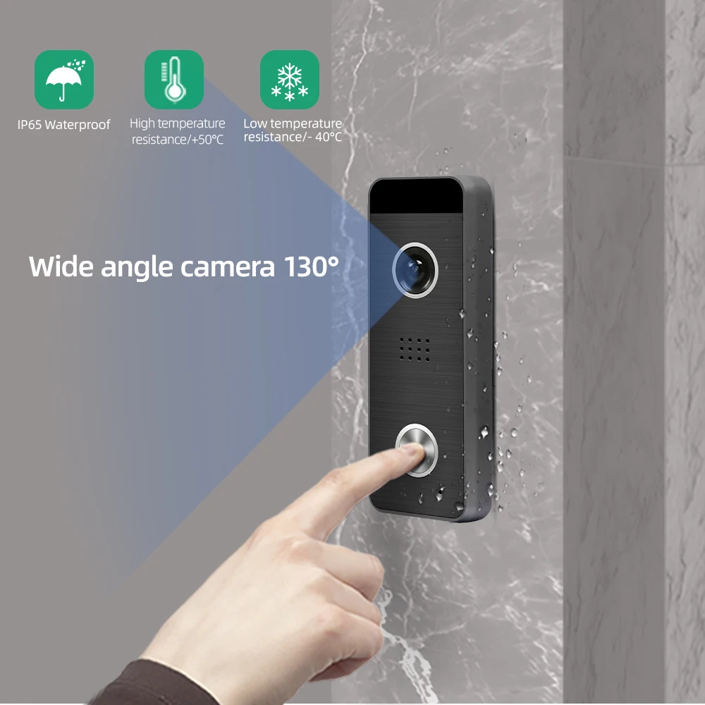 Intercom Joytimer New Video Door Phone Tuya Smart App 7 -дюймовый Wi -Fi Intercom 130 Super Wideangle Camera Detection Detection Night Vision