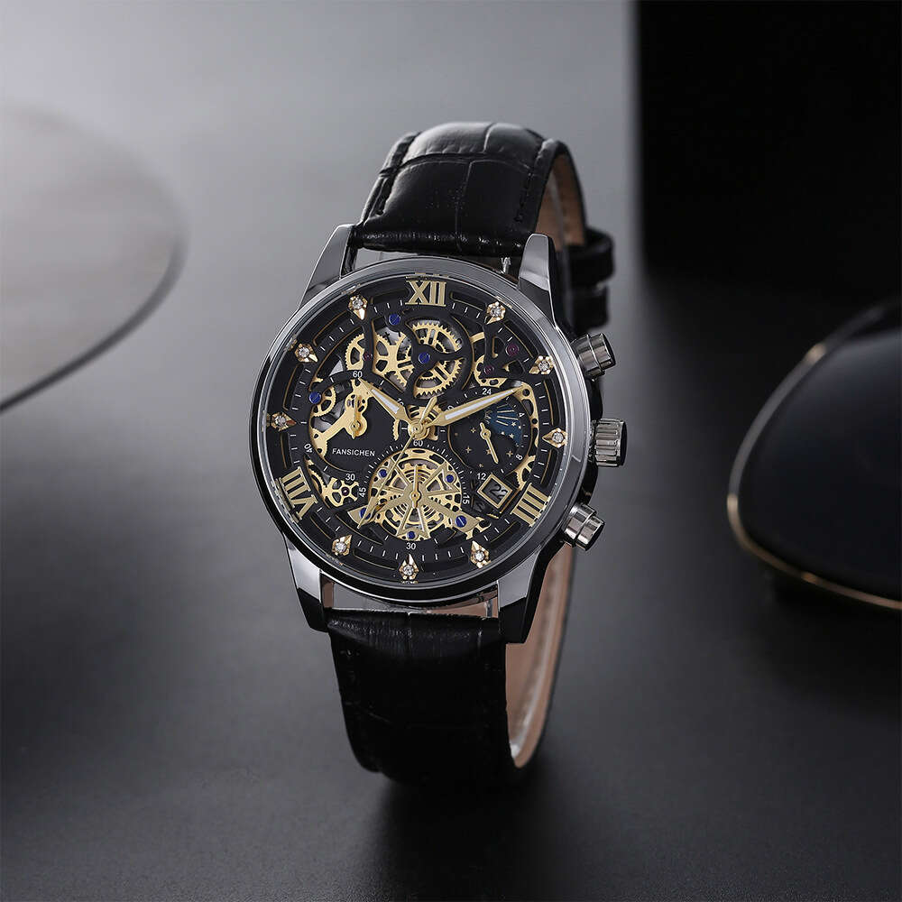 44 Fashion Multifunctional Quartz Business Three Eyelids with Waterproof Watch, Luminous Men's Watch 34