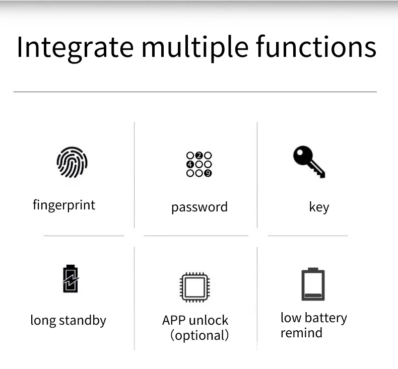 Bloquear Tuya Smart Door Lock Biométrica Passins de impressão digital Tuya App Desbloquear Liga de zinco eletrônica Liga de zinco Holdize Smart Lock