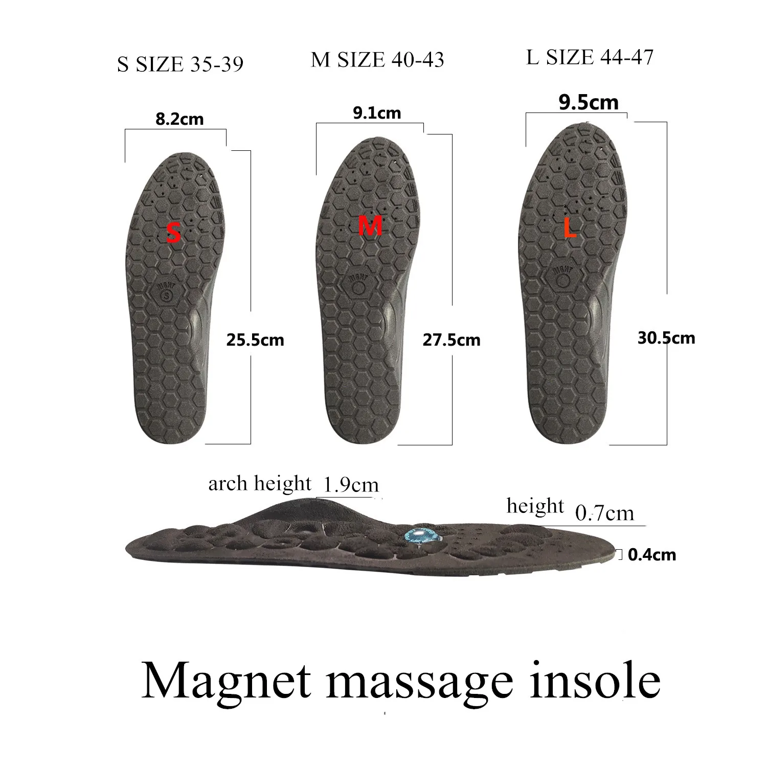 Tillbehör Magneterapi Massagen Insulor för skor Män kvinnor Arch Support Breattable Running Sports stötdämpande insula skoinsatser