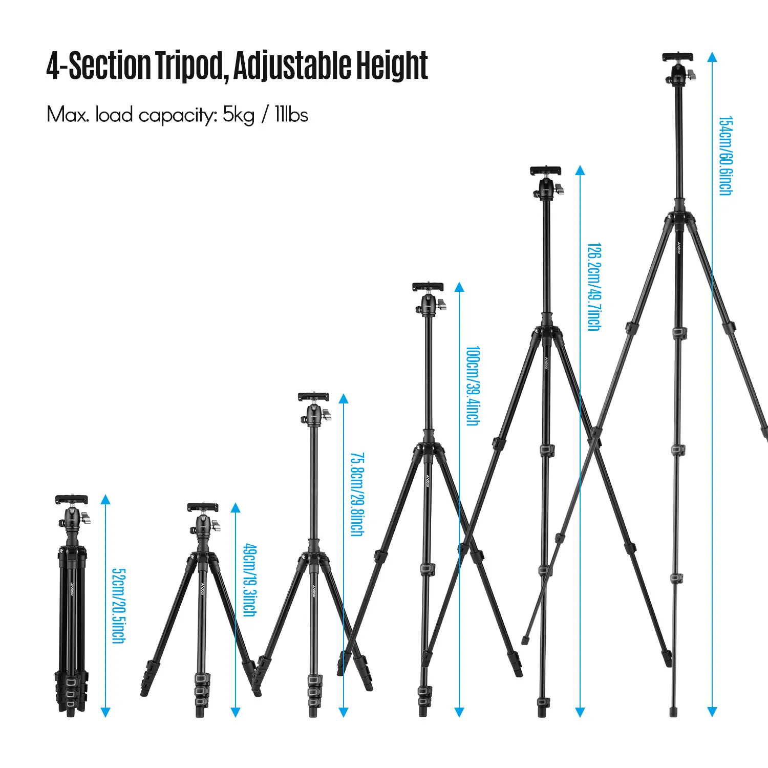 Monopods Andoer Camera Tripod Travel Tripod 360度ボールヘッドリモートコントロールDSLRカメラ用のキヤノンニコン用スマートフォン用