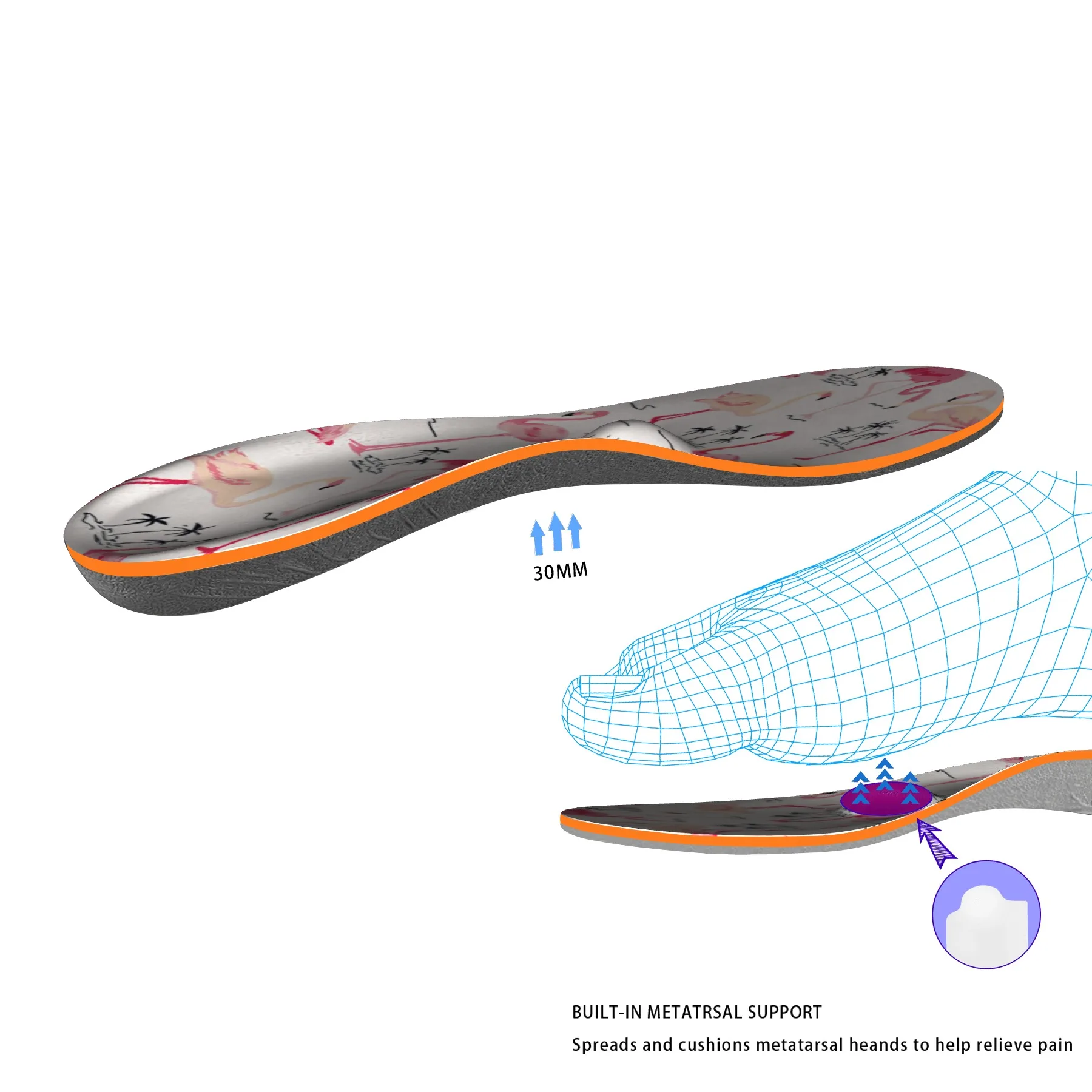 Semelles inside pieds plats orthopédic template inside sele baskets metatarsal lift cushion hommes talon pain arc soutien plantar fasciitis chaussures insert