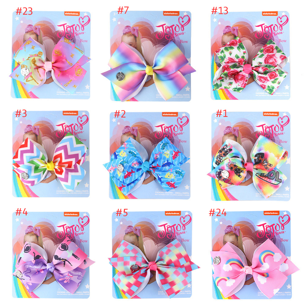 Haaraccessoires Rainbow 5.6-inch Bow Children's Hair Clip met kaart Kids Hair Clips vakanties Geschenken Girl's haarspelden