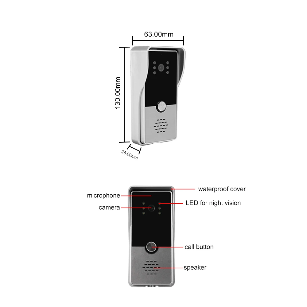 Téléphone Joytimer 4 câblées porte vidéo Téléphone 1200TVL PACIRATION EXTÉRIEUR DE LA CAMÉRIE EN OUTTÉ