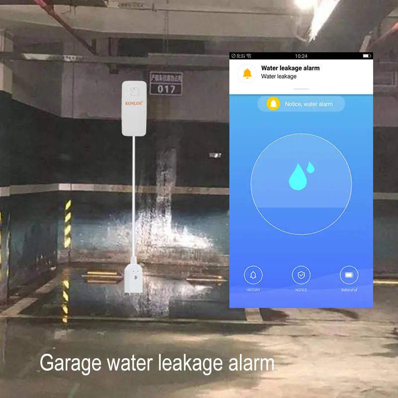 Detector WIFI Water Leak Sensor Flood Leakage Level Alarm Detector Tank Overflow Protection Tuya Smart Life App Home House Remote Control