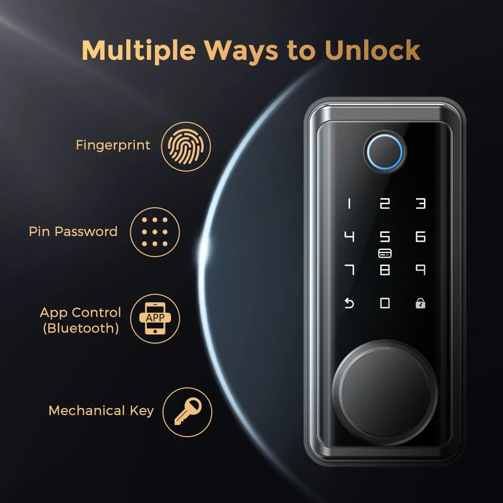 Blocca blocco della porta elettronica di impronta digitale Smart Bluetooth Password Handle Blocca app Tuya App Remoto Unlock Meccanica Entrata della chiave meccanica