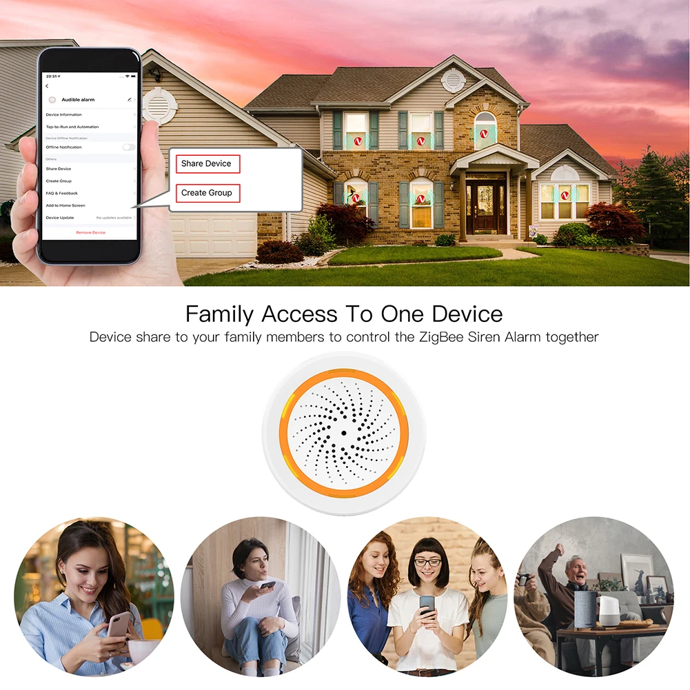 Systemen nieuwste tuya zigbee draadloze sirene alarm 90db geluid lichtsensor met draadloze gateway hub smart life app smart home beveiliging