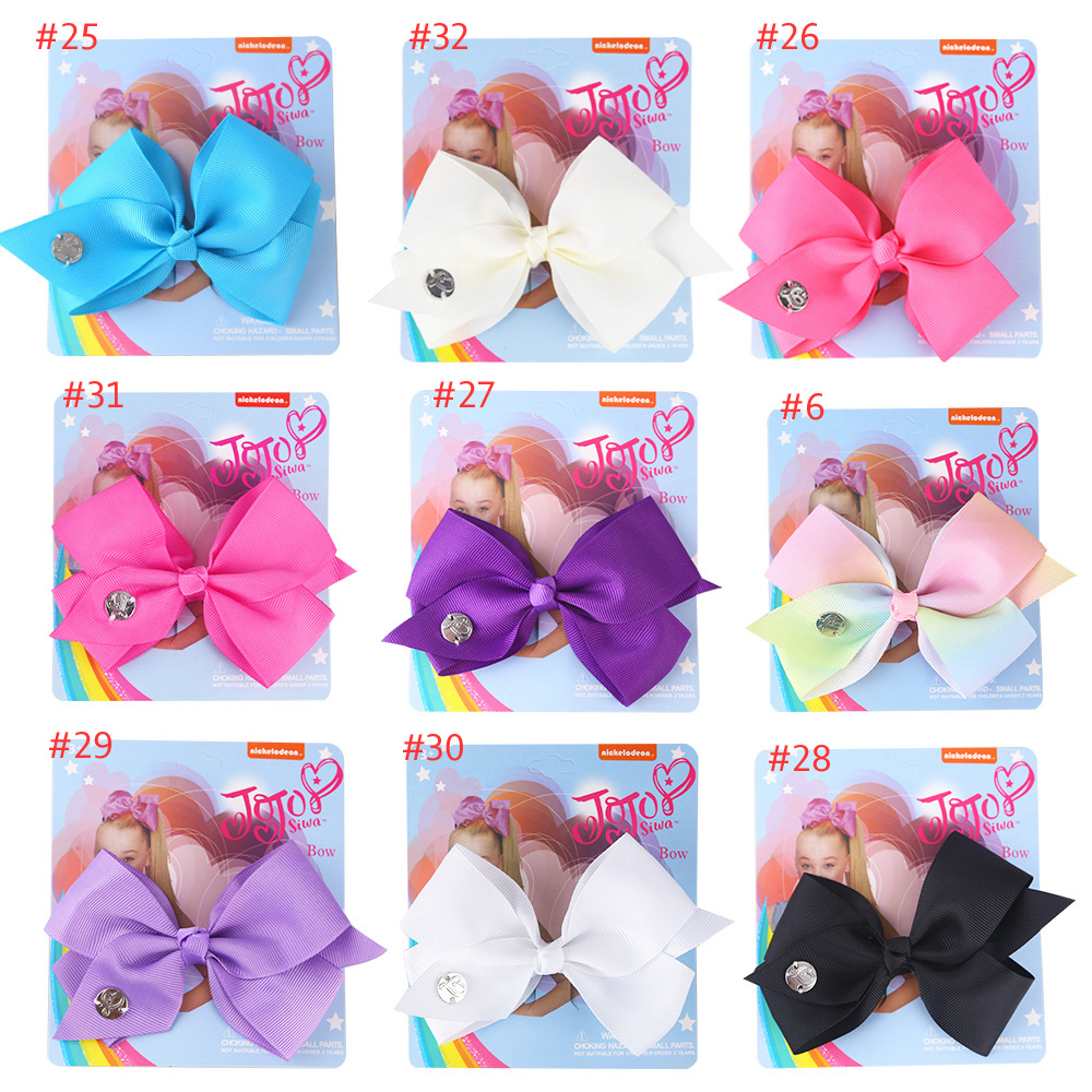 Acessórios para o cabelo arco-íris de 5,6 polegadas Bow Children's Hair Clip com Cart