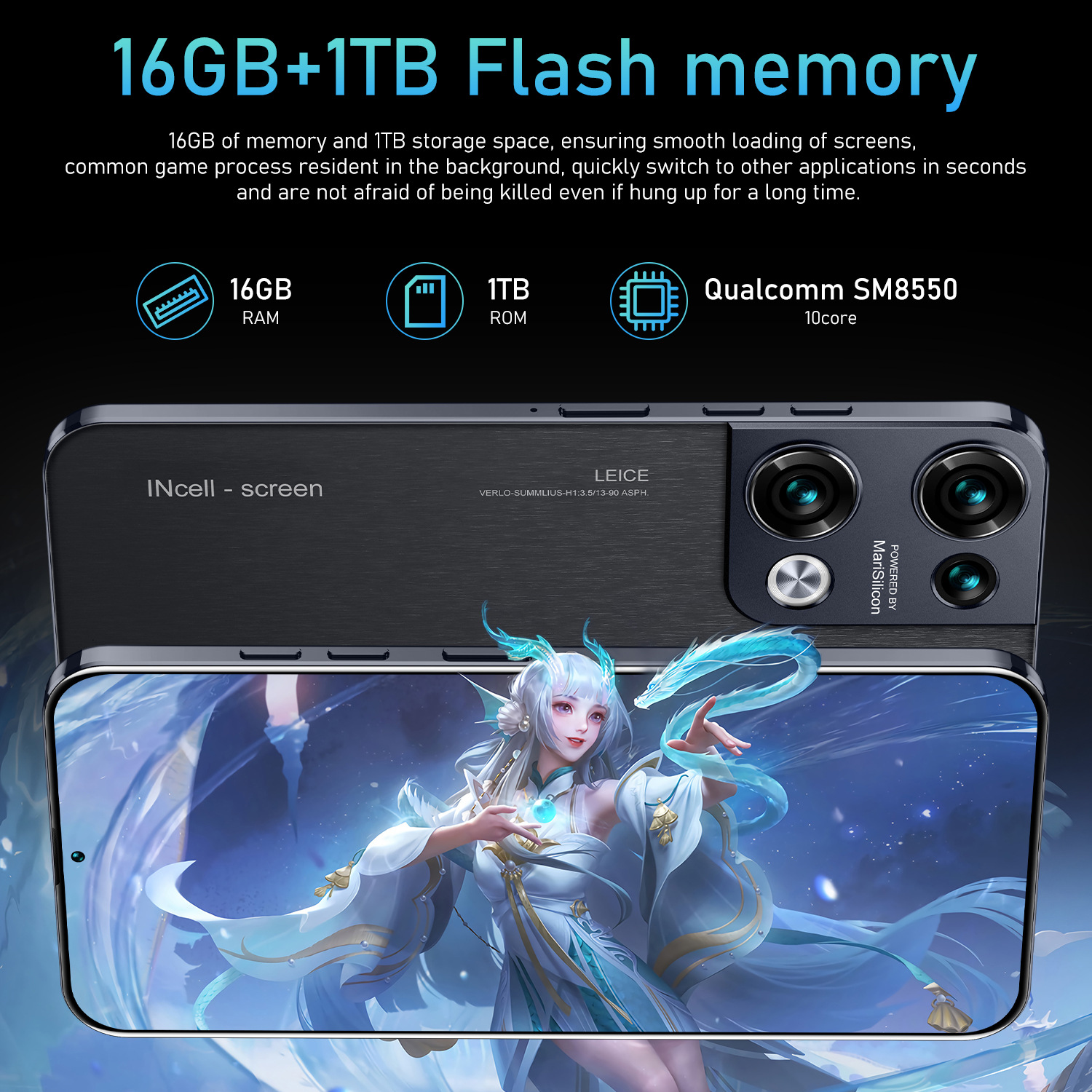Reno8 Pro+ 4G Smartphone Bluetooth 6.53 Tela grande Pixels High Pixels 2 GB+ 16 GB de Memória Telefone