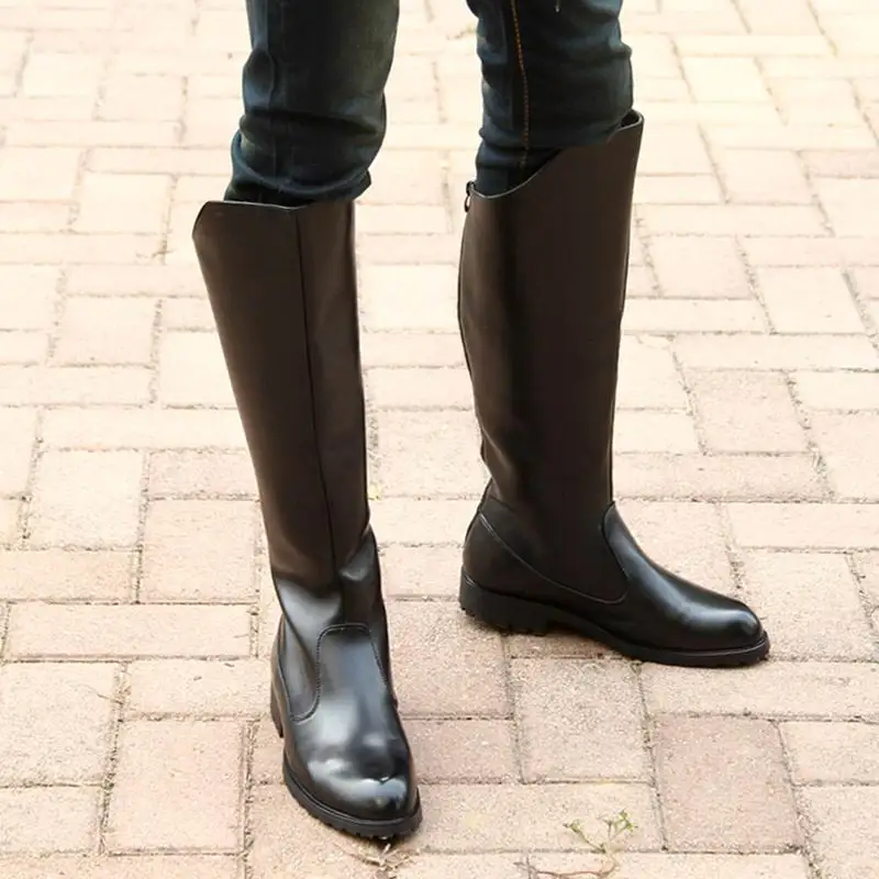 Buty modne męskie buty kolanowe wysokie buty brytyjskie desiger back back butę motocyklową zabytkowe cosplay armia botas swobodny komfort ciepły ciepło