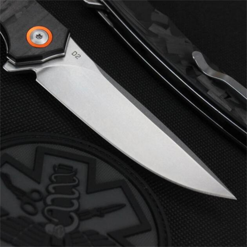 Kesiwo GT964 EDC Folding Knife Carbon Fiber Handle D2 Blade Ball Bearing Flipper Camping Fishing Survival Pocket Outdoor Kitchen Hunting Knife