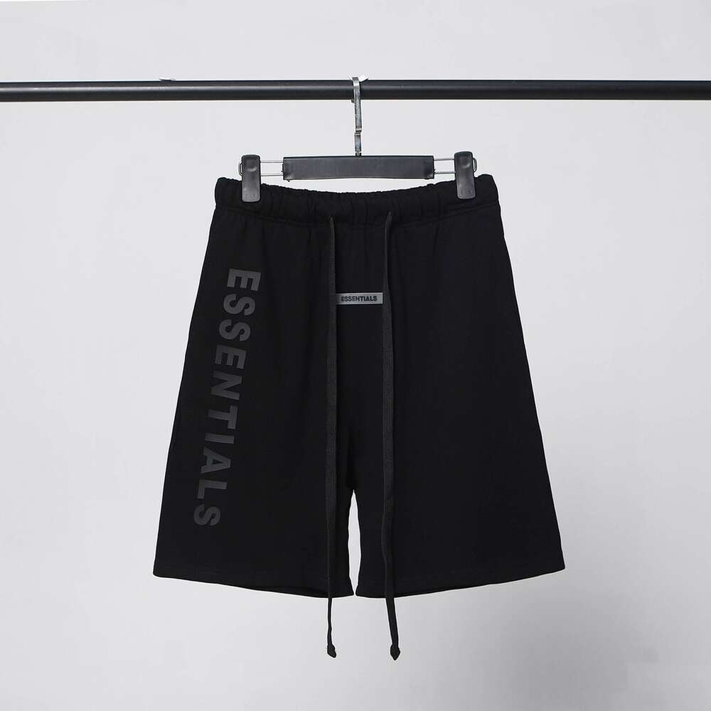 Summer New Trendy Fog Double Thread Ess Drawstring Loose Letter Pressure Glue High Street Shorts