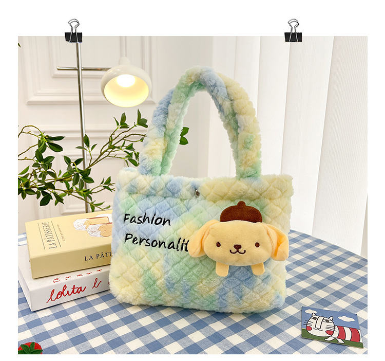 Sac à main en peluche mignonne kuromi grande oreille de chien de poupée sac de poupée mignon carton de poupée de poupée sac poupée sac