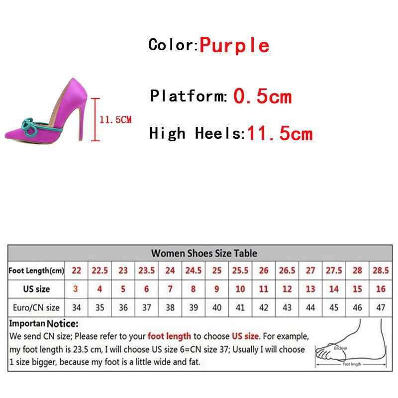 Kleiderschuhe Liyke Runway Style Seiden Schmetterlingsknoten Frauen Pumps sexy spitze Zeh Slip on Purple High Heels Mode Slingback Stiletto H240409 Z0R8