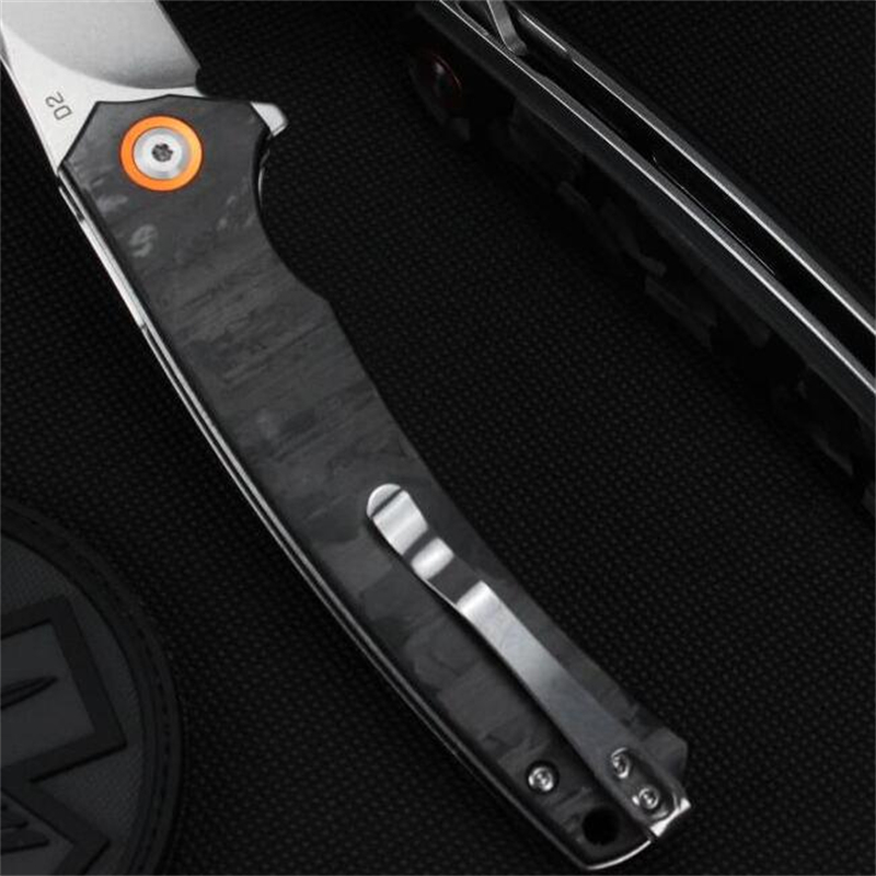 Kesiwo GT964 EDC Folding Knife Carbon Fiber Handle D2 Blade Ball Bearing Flipper Camping Fishing Survival Pocket Outdoor Kitchen Hunting Knife