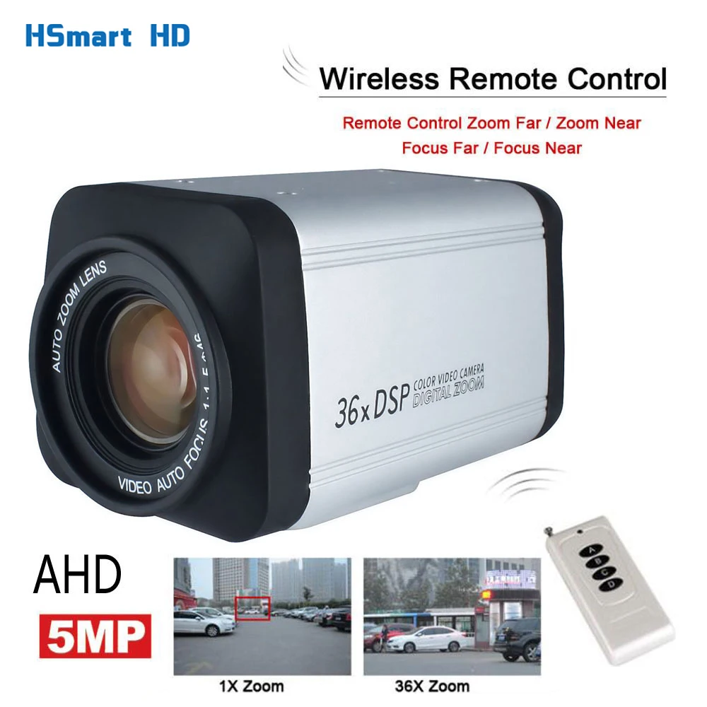 Cameras Wireless Remote controller 5.0MP 36X Optical Zoom HD AHD 5mp 2mp Auto Focus CCTV Box Camera For 5MP AHD DVR