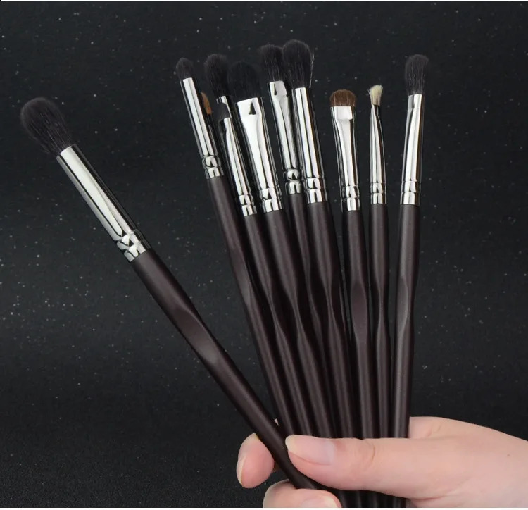 12stBlack Professional Eye Makeup Borstes Set Eyeshadow Make Up Brush Full Function Creas Detail Smudge Nos Shadow Mosan 240327