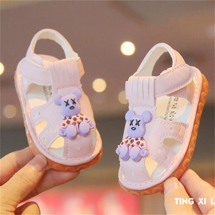 Blumendruck Baby Erste Wanderer süße Jungen Mädchen Baotou Sandalen Fashion Kinder Schuhe weiche Krippenschuhe Kleinkinder Kind Anti -Slip -Sneaker