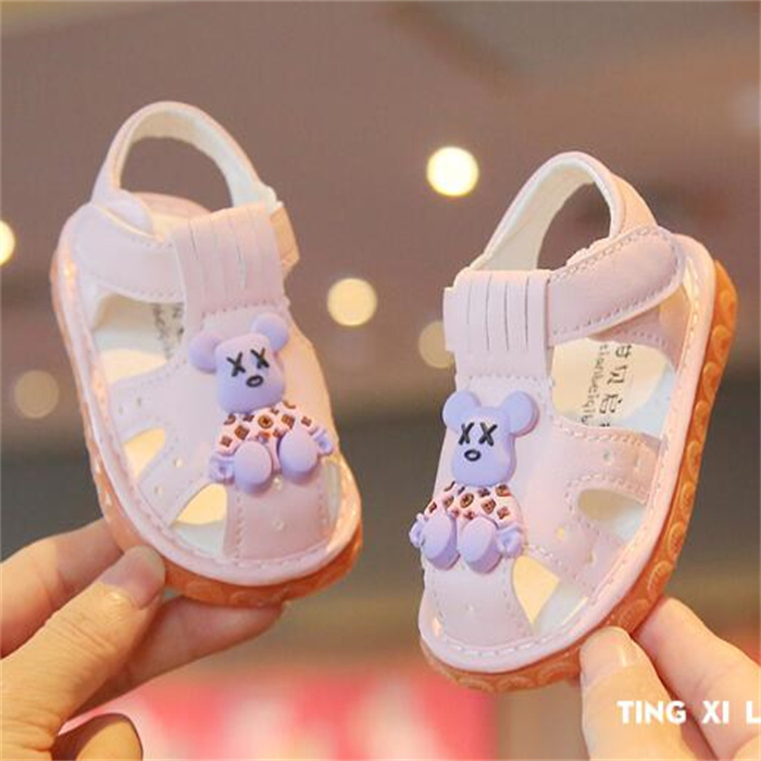 Flower Print Baby First Walkers Cute Boys Girls Baotou Sandals Fashion Kids Shoes Soft Crib Shoes Toddler infant Anti Slip Sneakers