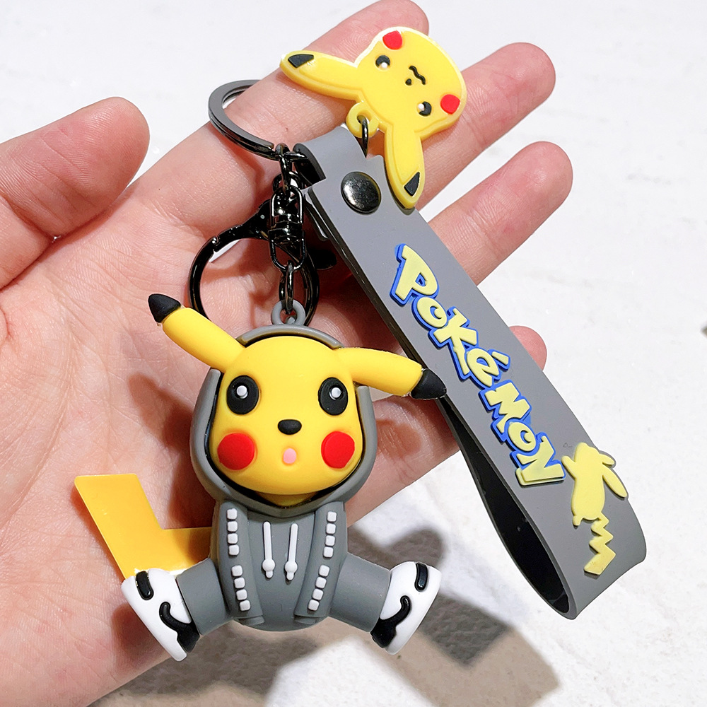 Fashion Cartoon Movie personnage Keychain Rubber and Key Ring pour sac à dos