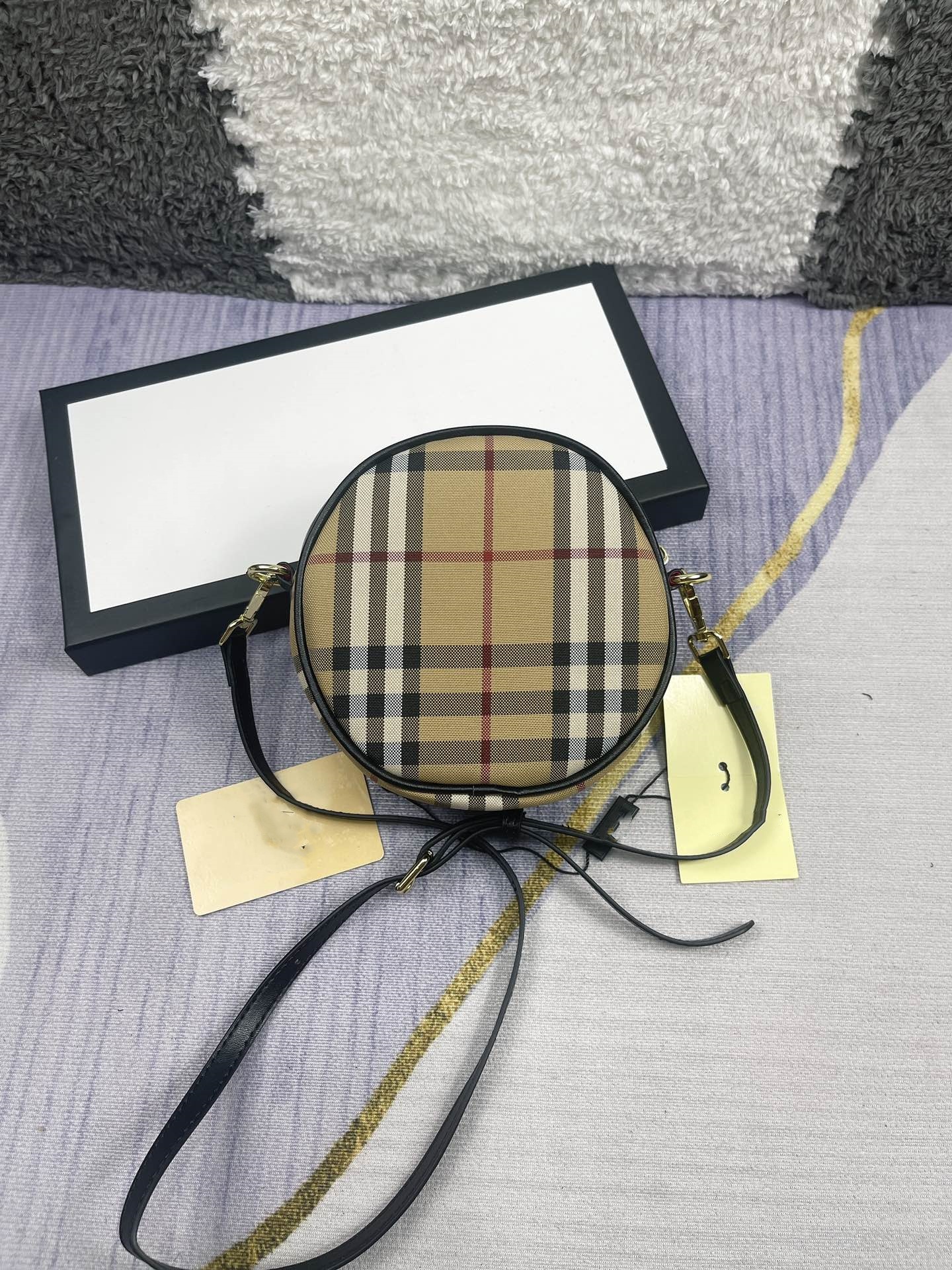 Brytyjski styl dziecięcy okrągły torebka i chłopcy dziewczęta Plaid Canvas Messenger Torby Dzieci List Drukowane pojedyncze torby na ramię Designer kratowy Mini portfel S1297