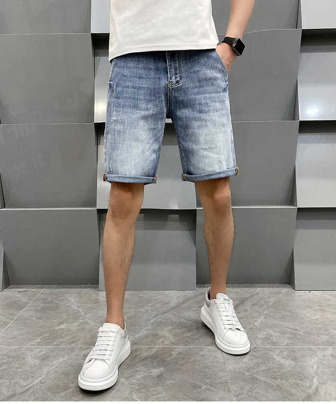 Men's Shorts designer Summer international denim pants, men's slim fit, high-end washed casual shorts, fashionable two-piece pants XDCK