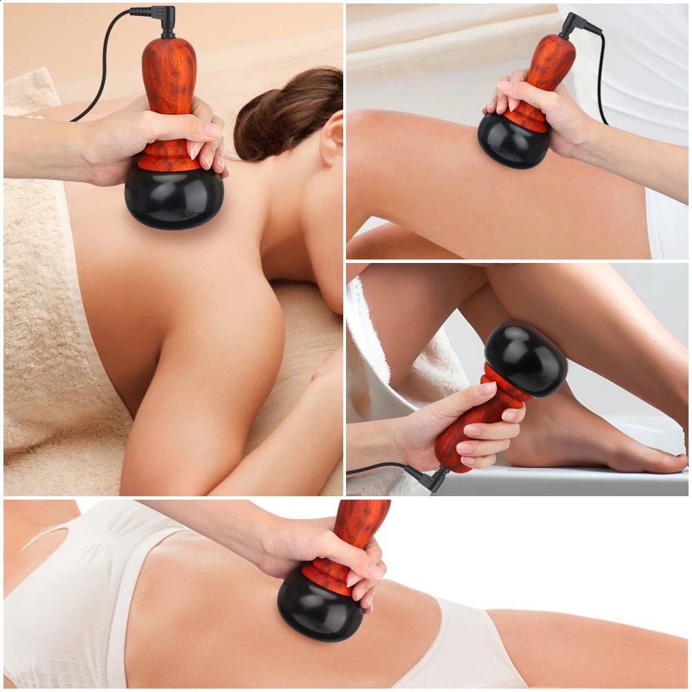 Stone Electric Gua Sha Massager Bian Stone Guasha Tool Skin Scraping Old Face Body Ciało ciepłe terapia moxibustion 240402