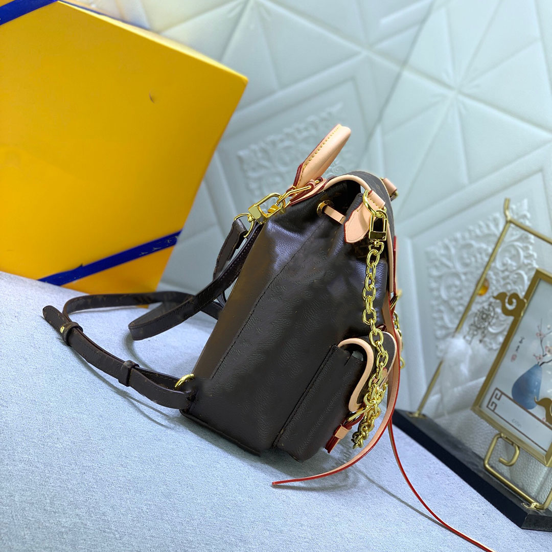 2024 Sac de créateur de haute qualité Lousis Vouton Excursion Geatine Leather Femme's Backpack Soft Leather Mini Backpack Handpack Handbag Small Book Bag