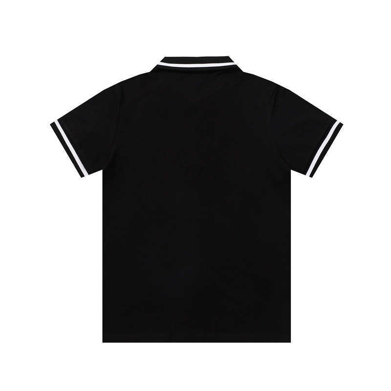 Hög version lo ny minimalistisk färg liten etikett broderi färg som blockerar avslappnad kortärmad poloskjorta