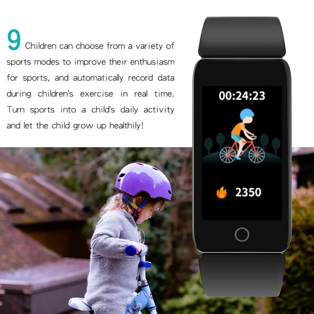 Armbänder Mistep T11 Smart Watch wiederaufladbare Herzfrequenzüberwachung Silikon 1,08 -Zoll -Kinder Sport Bluetooth Watch for Android für iOS