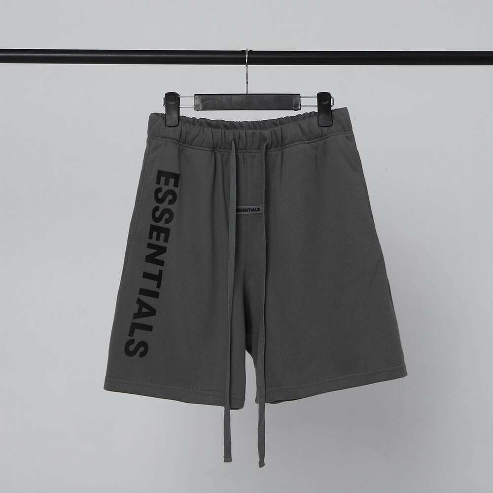 Summer New Trendy Fog Double Thread Ess Drawstring Loose Letter Pressure Glue High Street Shorts