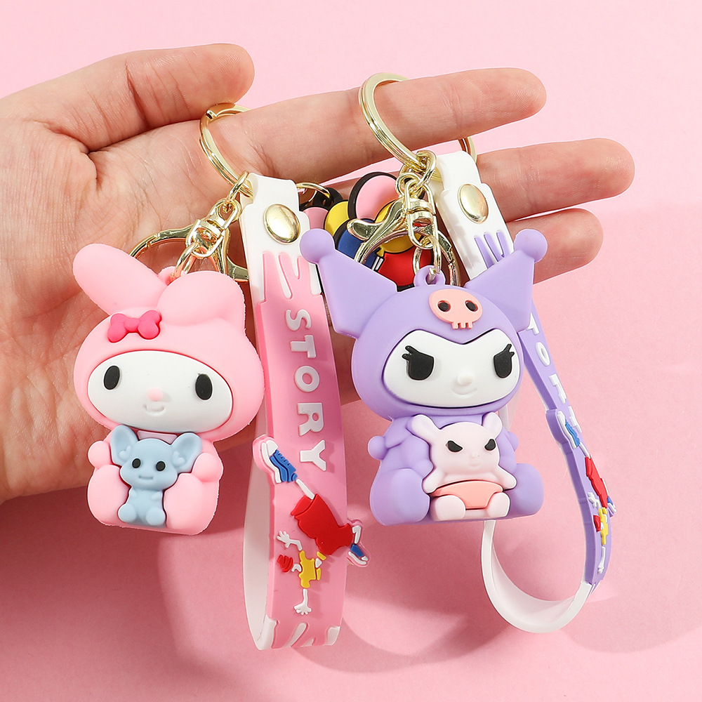 Fashion Cartoon Movie Character Keychain Rubber And Key Ring For Backpack Jewelry Keychain 083628