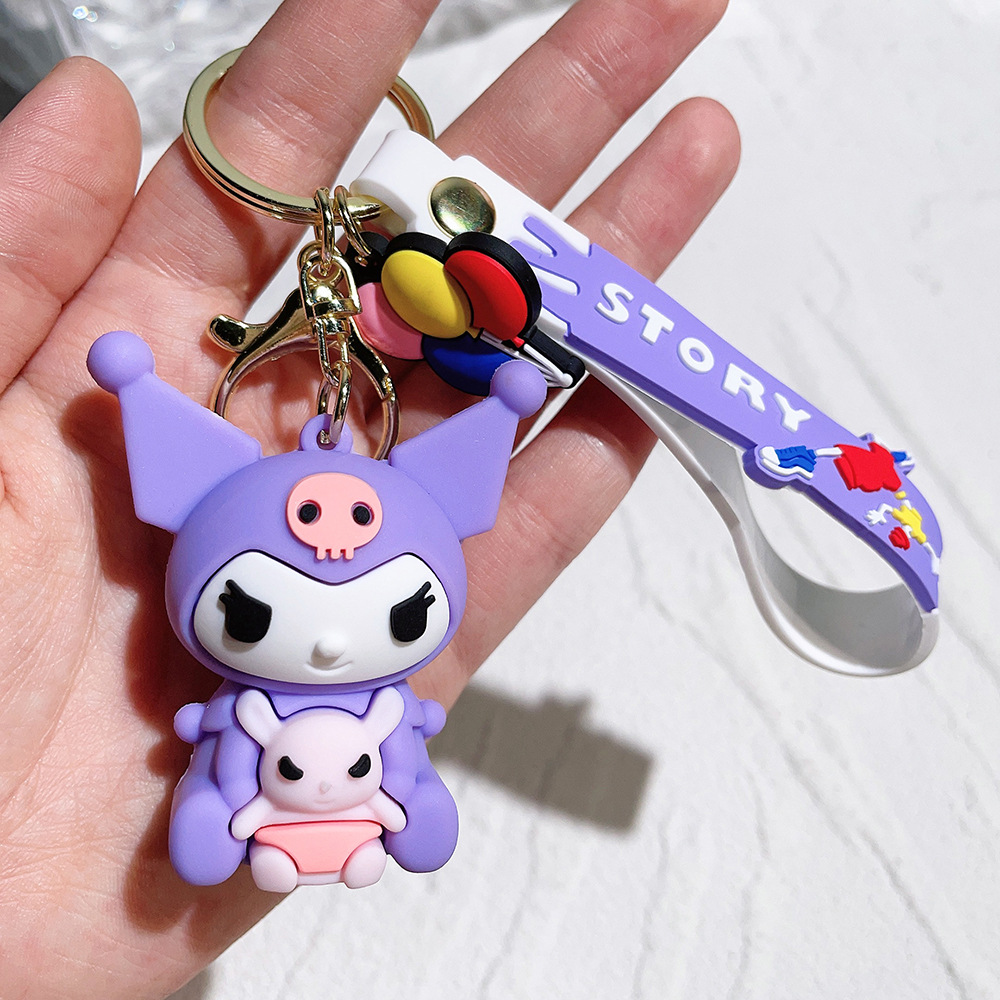 Fashion Cartoon Movie Character Keychain Rubber And Key Ring For Backpack Jewelry Keychain 083628